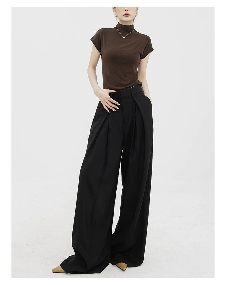 Dramatic Noir Wide-leg Palazzo Pants
