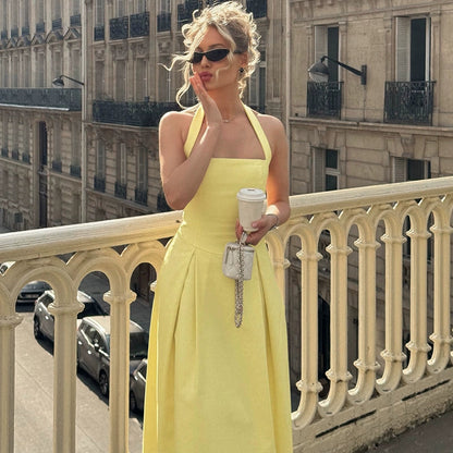 Reaghan Halter Backless Maxi Dress