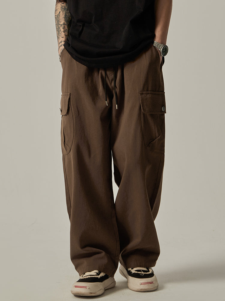 Brown Loose Utility Cargo Pants