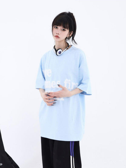 Fluffy T-shirt With Embroidered Logo