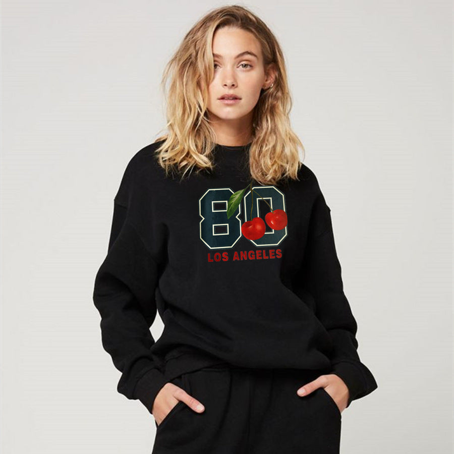Street Hipster Off Shoulder Loose Round Neck Long Sleeve Sweatshirt Clothing Autumn Winter