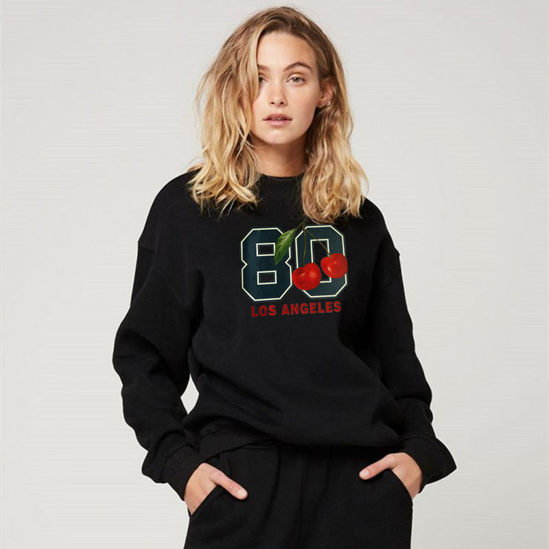 Street Hipster Off Shoulder Loose Round Neck Long Sleeve Sweatshirt Clothing Autumn Winter