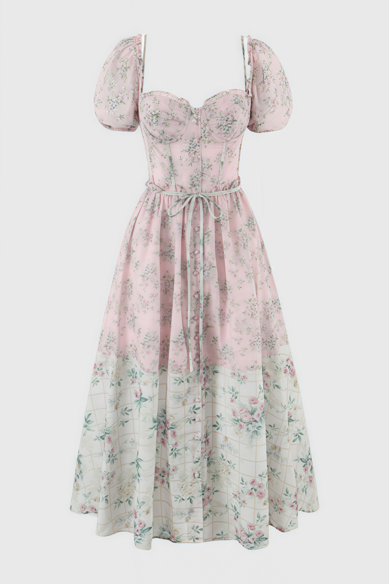 Nylta Pink Chiffon Midi Dress