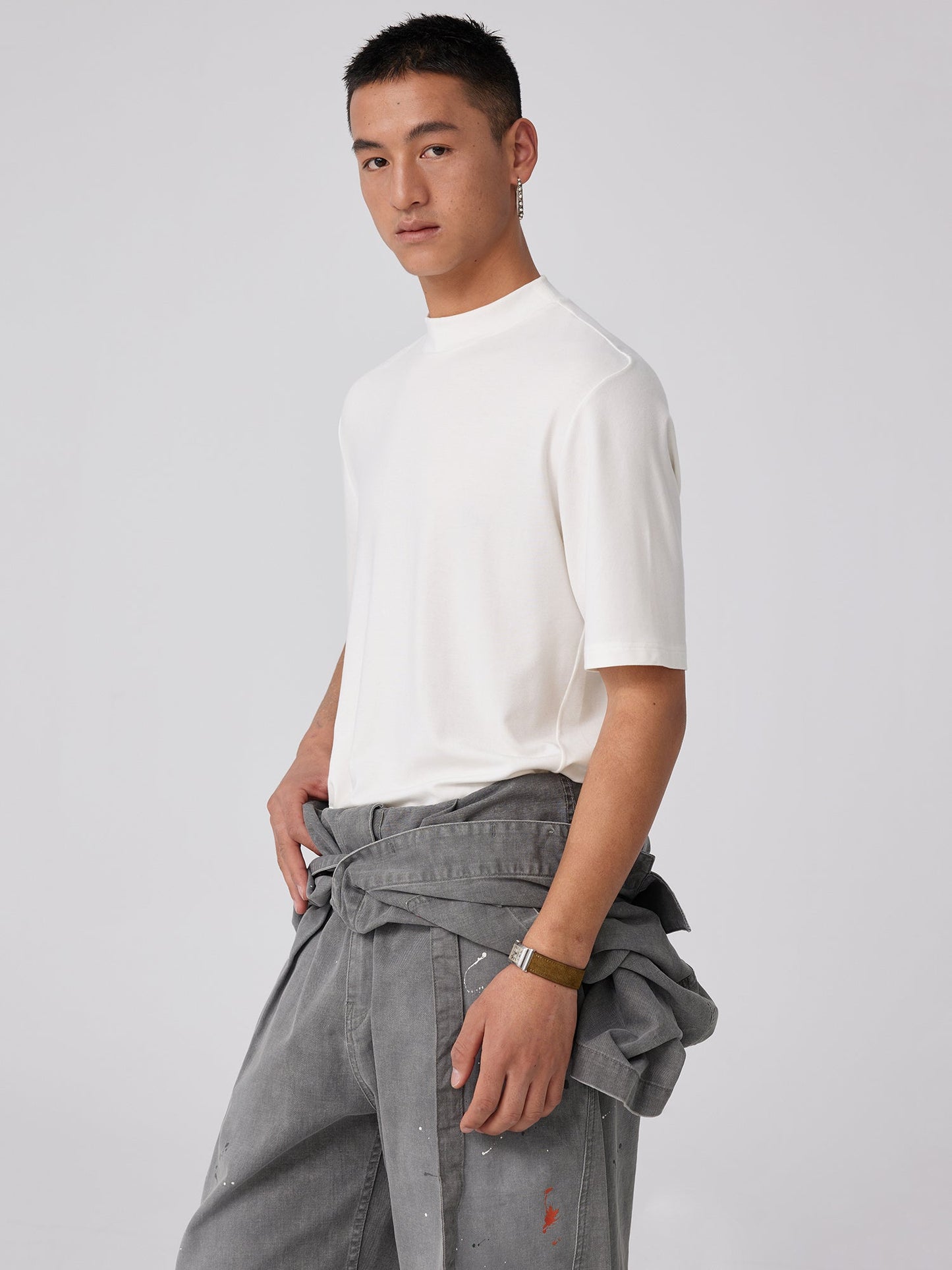 Wool Slim-fit Turtleneck T-shirt