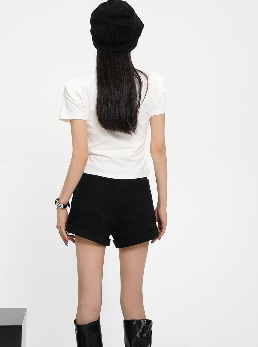 High-waisted Tailored Shorts - Black Mini Dress Shorts