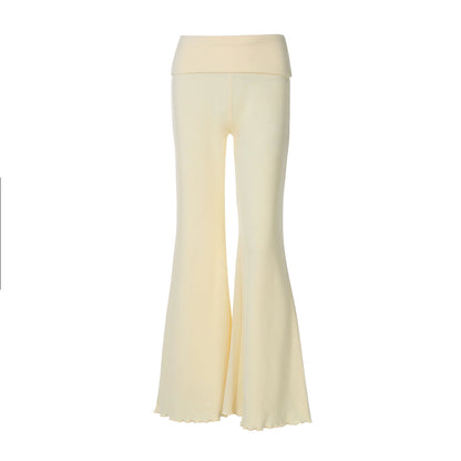 Delylah Low-rise Wavy Flared Pants