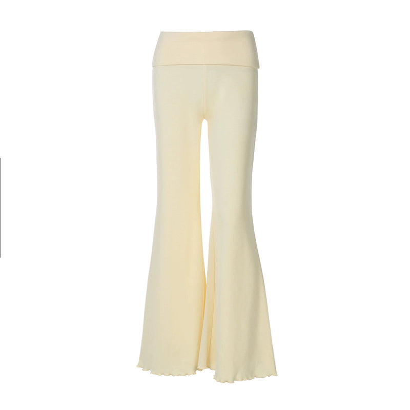 Delylah Low-rise Wavy Flared Pants