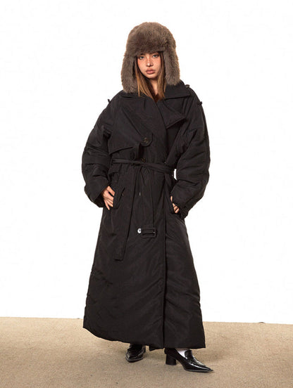 Double-breasted Long Puffer Coat