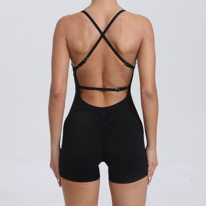 Peach Hip Raise Beauty Back Yoga Jumpsuit Outdoor Running Tight Sports Quick Drying Workout Clothes