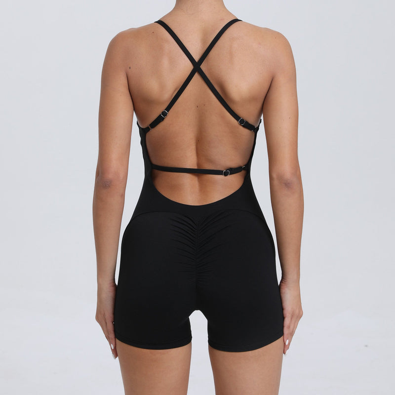 Peach Hip Raise Beauty Back Yoga Jumpsuit Outdoor Running Tight Sports Quick Drying Workout Clothes