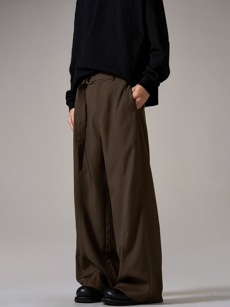 Brown Relaxed Wide Leg Pants