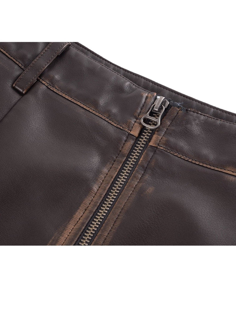 Leather Jacket & Micro Mini Skirt