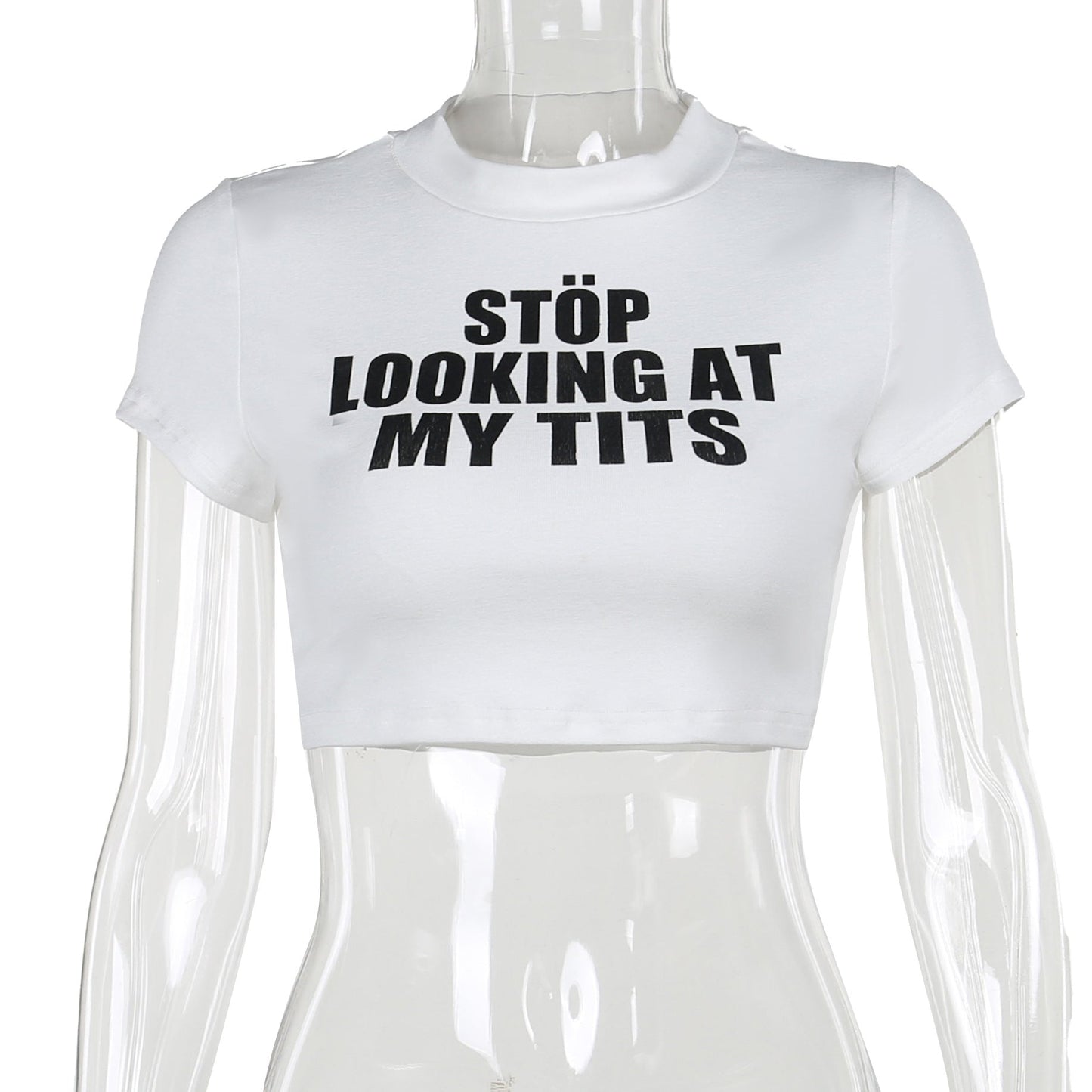 Autumn Cropped T Shirt Slim Fit All Match Letters Printed Minicoat Clothing