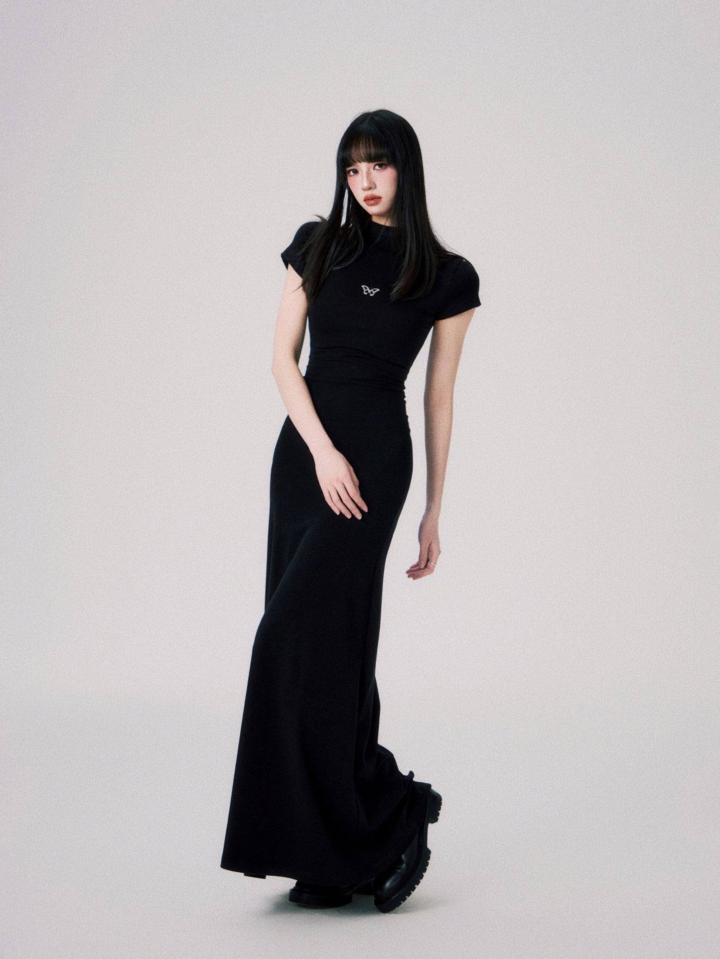 Luluswings Butterfly Emblem Fitted Maxi Dress - Evening Gown