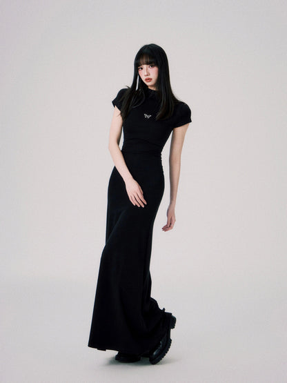 Luluswings Butterfly Emblem Fitted Maxi Dress - Evening Gown