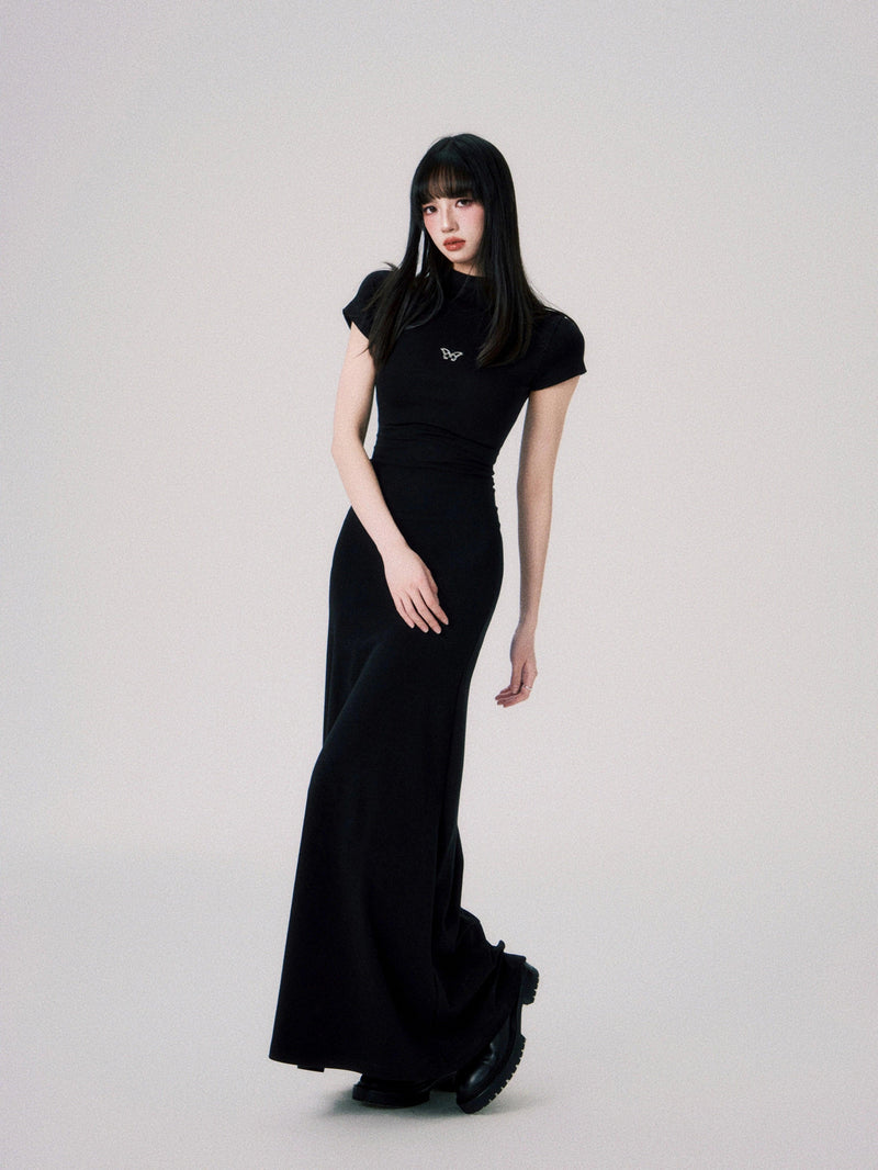 Luluswings Butterfly Emblem Fitted Maxi Dress - Evening Gown