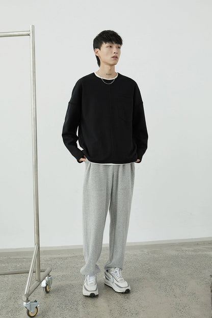 Drawstring Wide-leg Athletic Pants