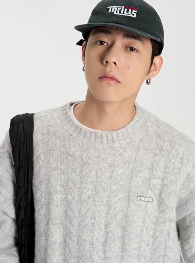 Hip-hop Versatile Twist Knit Sweater
