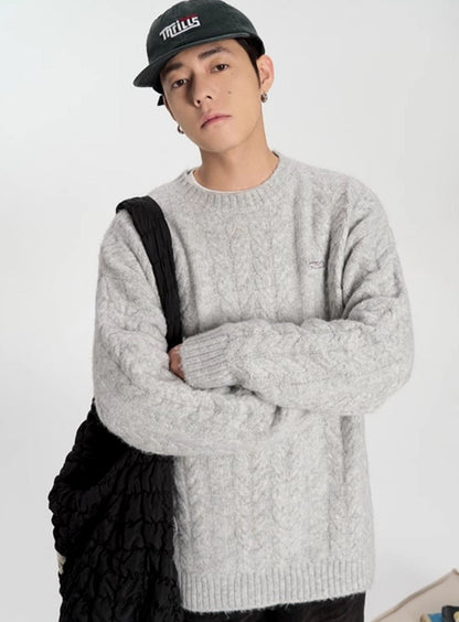 Hip-hop Versatile Twist Knit Sweater