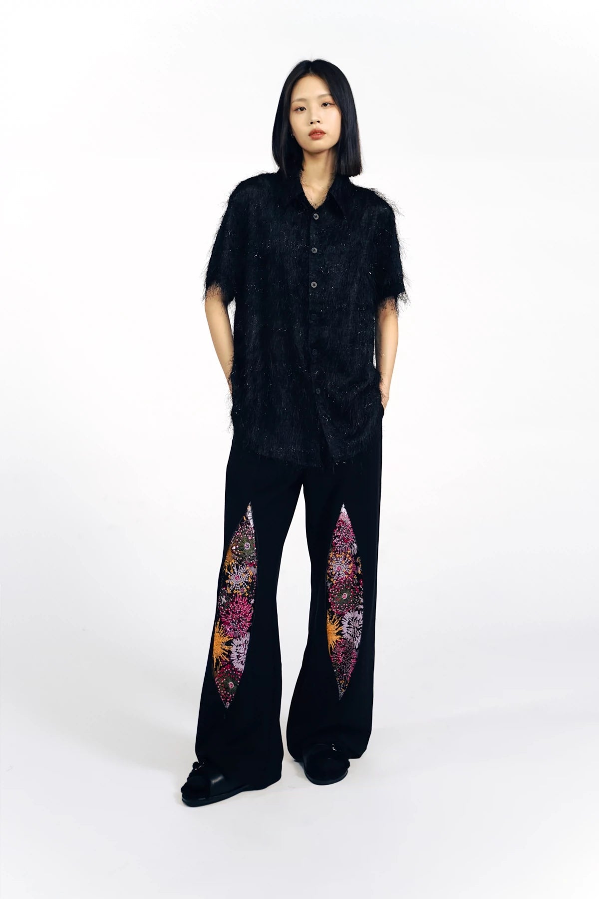Firework Design Straight-leg Pants