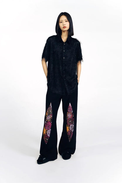Firework Design Straight-leg Pants