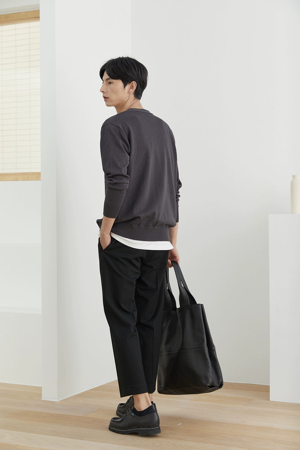 Elastic Waist Wide-leg Cropped Pants