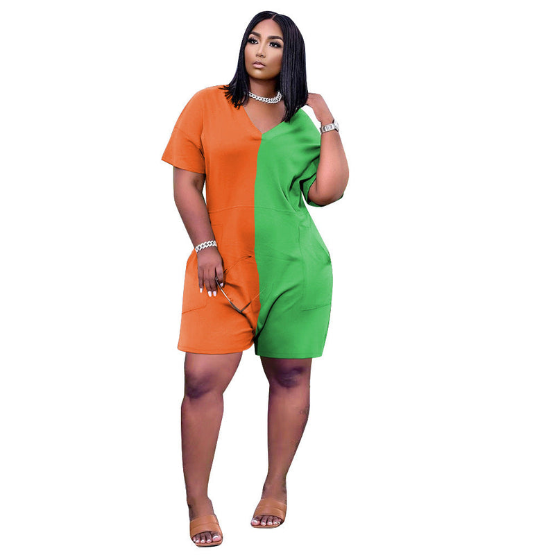 Summer Loose Contrast Color Romper