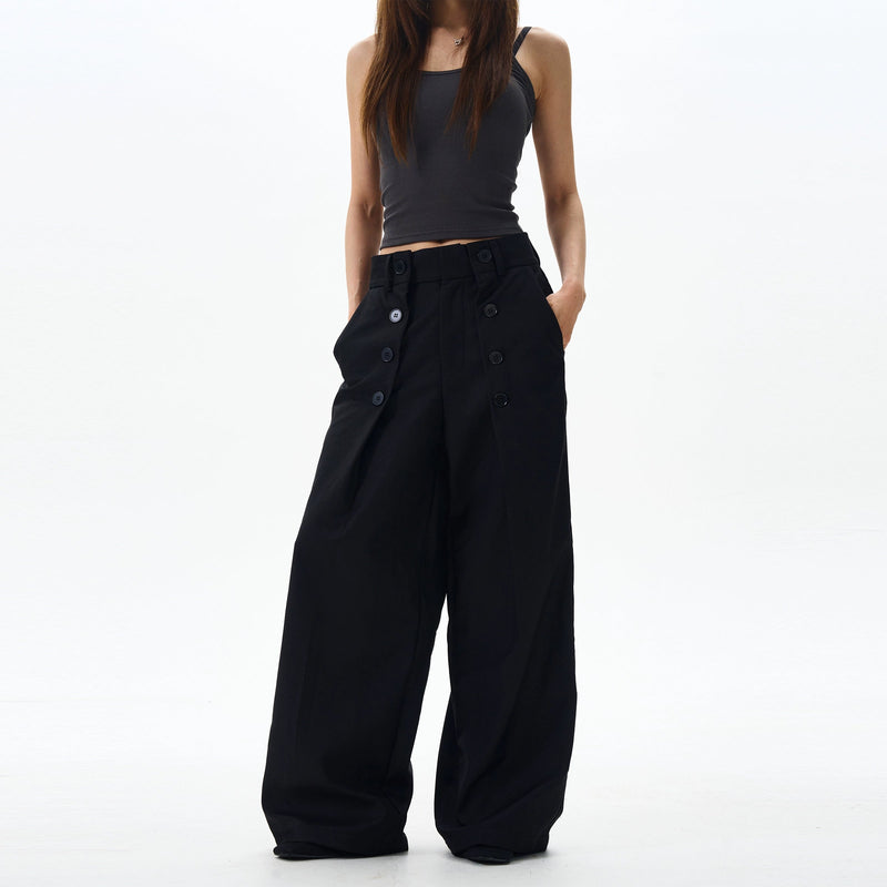 Black Oversized Cargo Wide Leg Pants