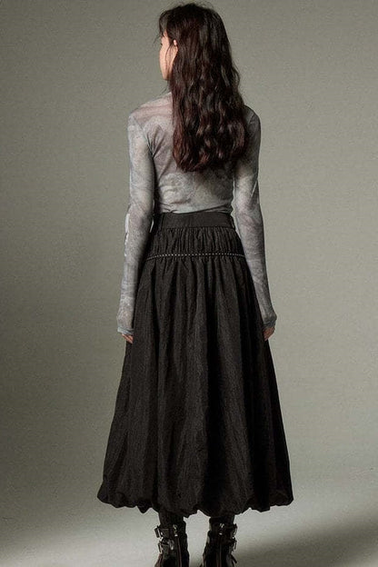 Ruffled Flowing Maxi Skirt