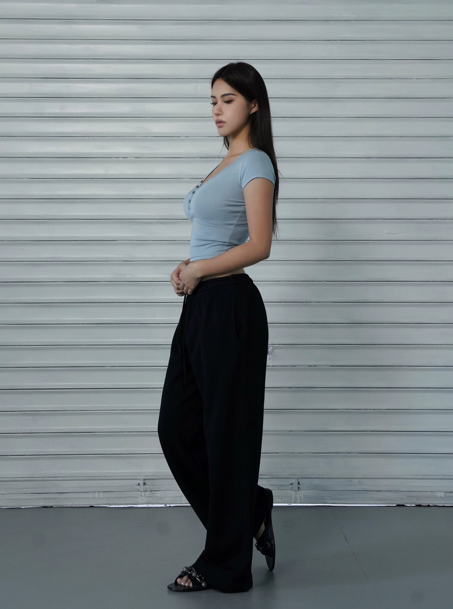 Loose-fit Drawstring Straight-leg Athletic Pants