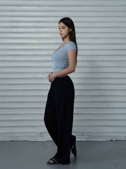 Loose-fit Drawstring Straight-leg Athletic Pants
