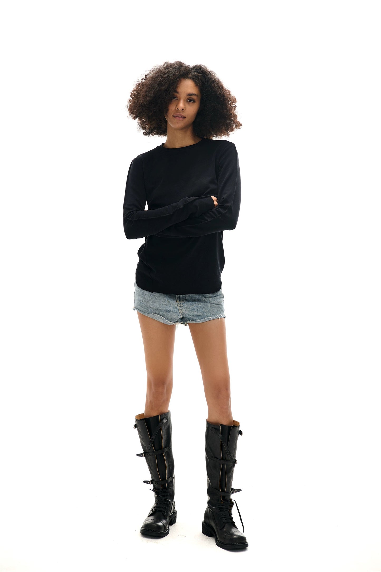 Round Neck Slim Fit Long Sleeve T-shirt