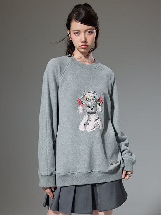 Embroidered Puppy Sweatshirt