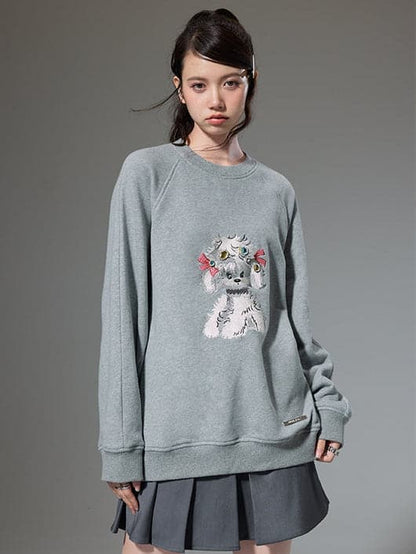 Embroidered Puppy Sweatshirt