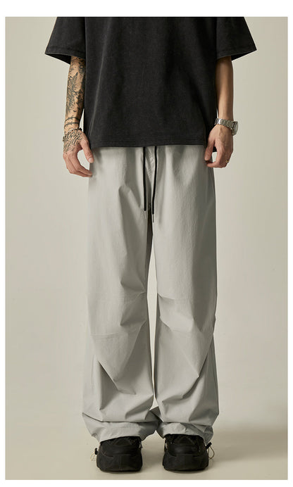 Gray Loose Drawstring Pants
