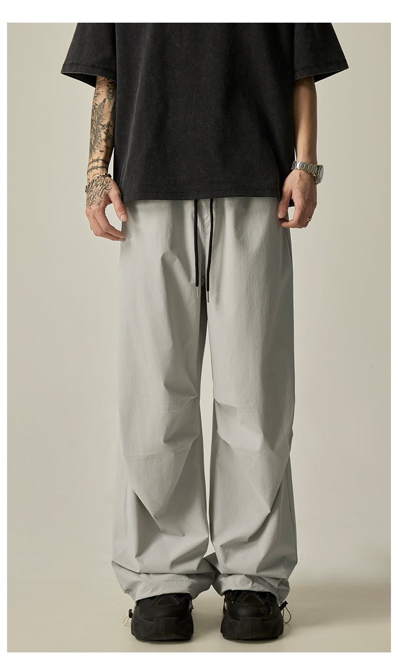 Gray Loose Drawstring Pants