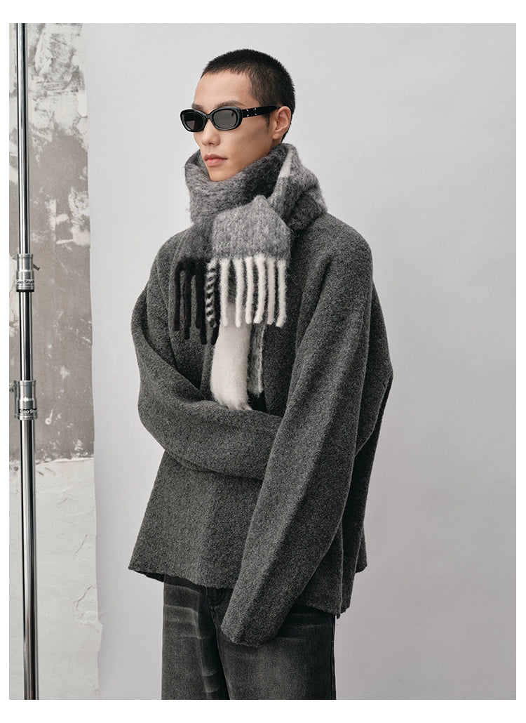 Straight-cut Oversized Crew Neck Sweater