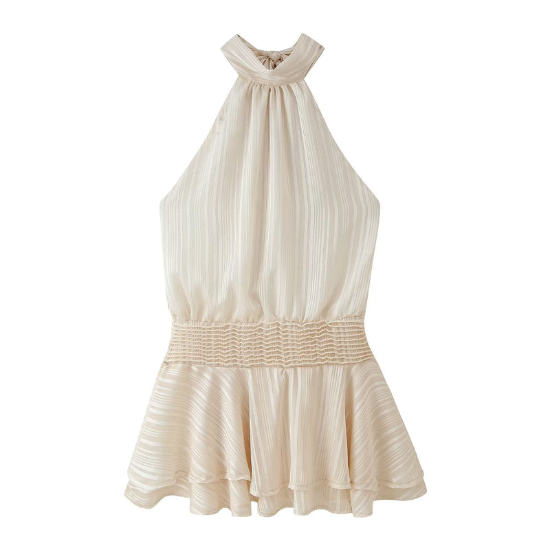 Winter Halter Satin Mini Dress
