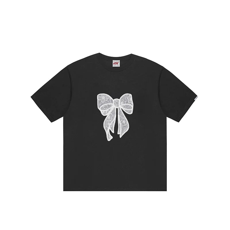 T-shirt With Lace Bow Detail