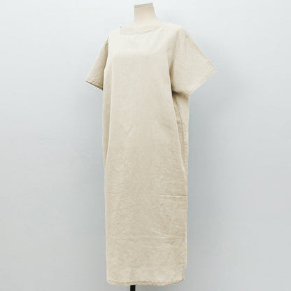 Spring Summer Dress Cotton Linen Niche Clothing Cotton Short Sleeve Simple Loose Maxi Dress