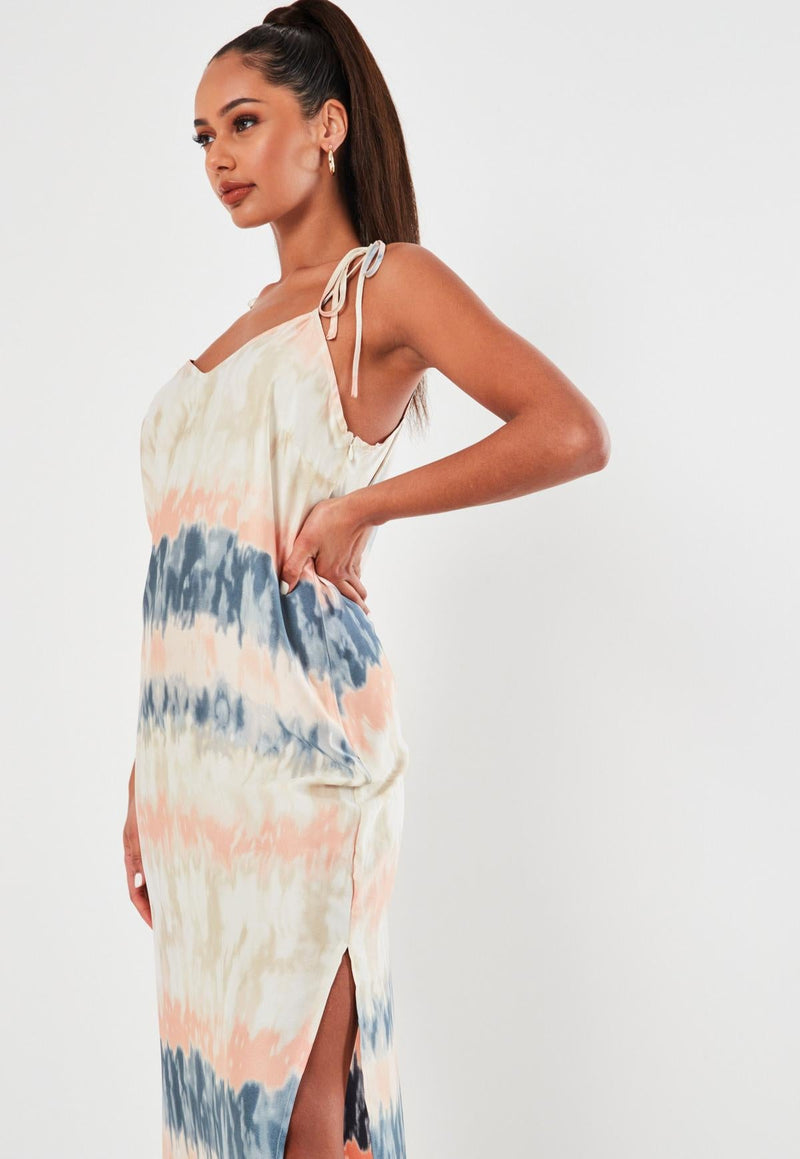 Clothing Suspender Split Tie-dyed Printed Maxi Dress