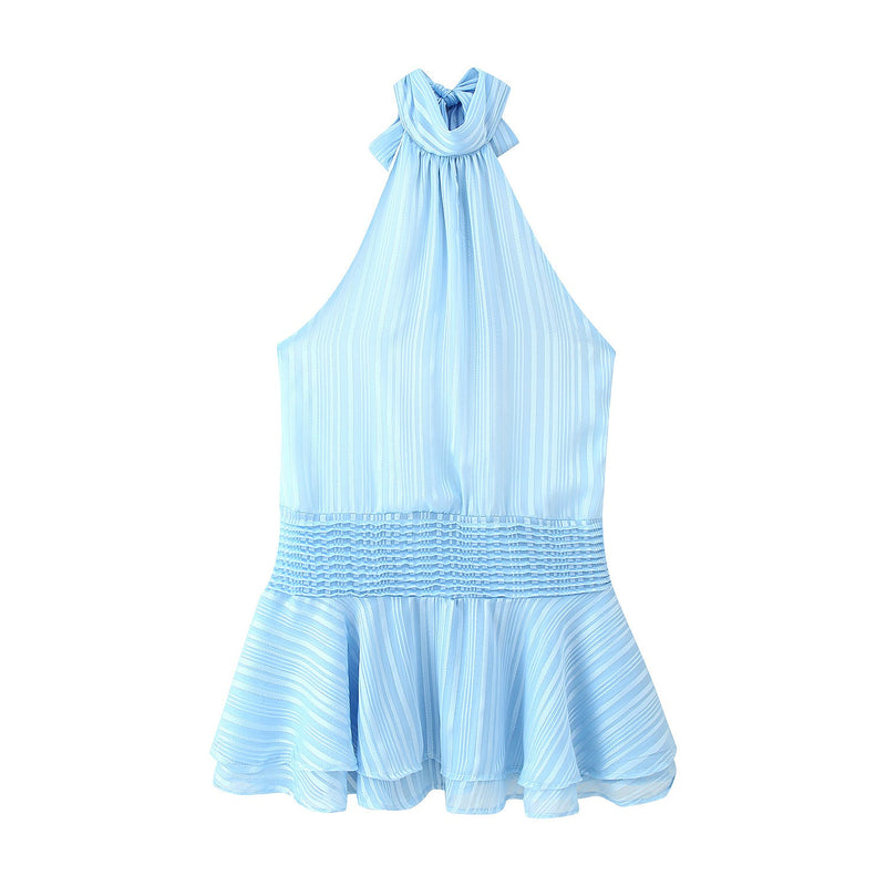 Winter Halter Satin Mini Dress