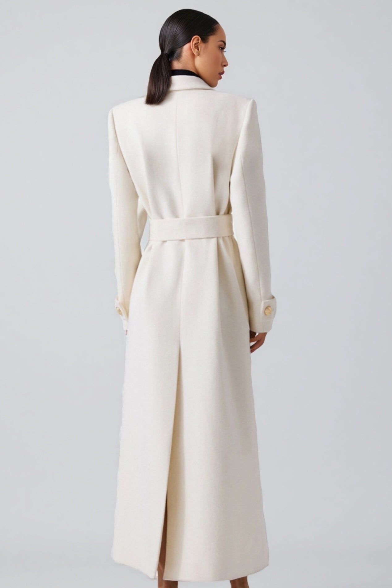 Cecily White Back Split Coat