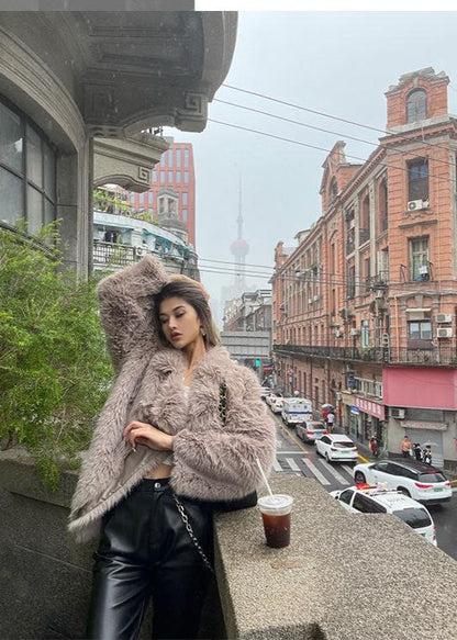 Luxefox Suit Collar Fur Coat