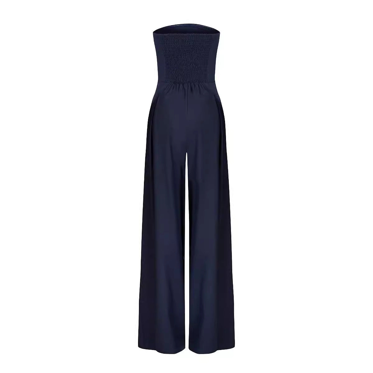 Backless Slim Fit Smocking Jumpsuit