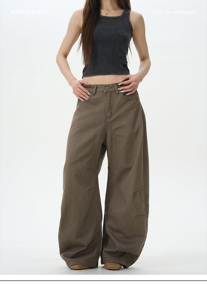Brown Skater Wide Leg Pants