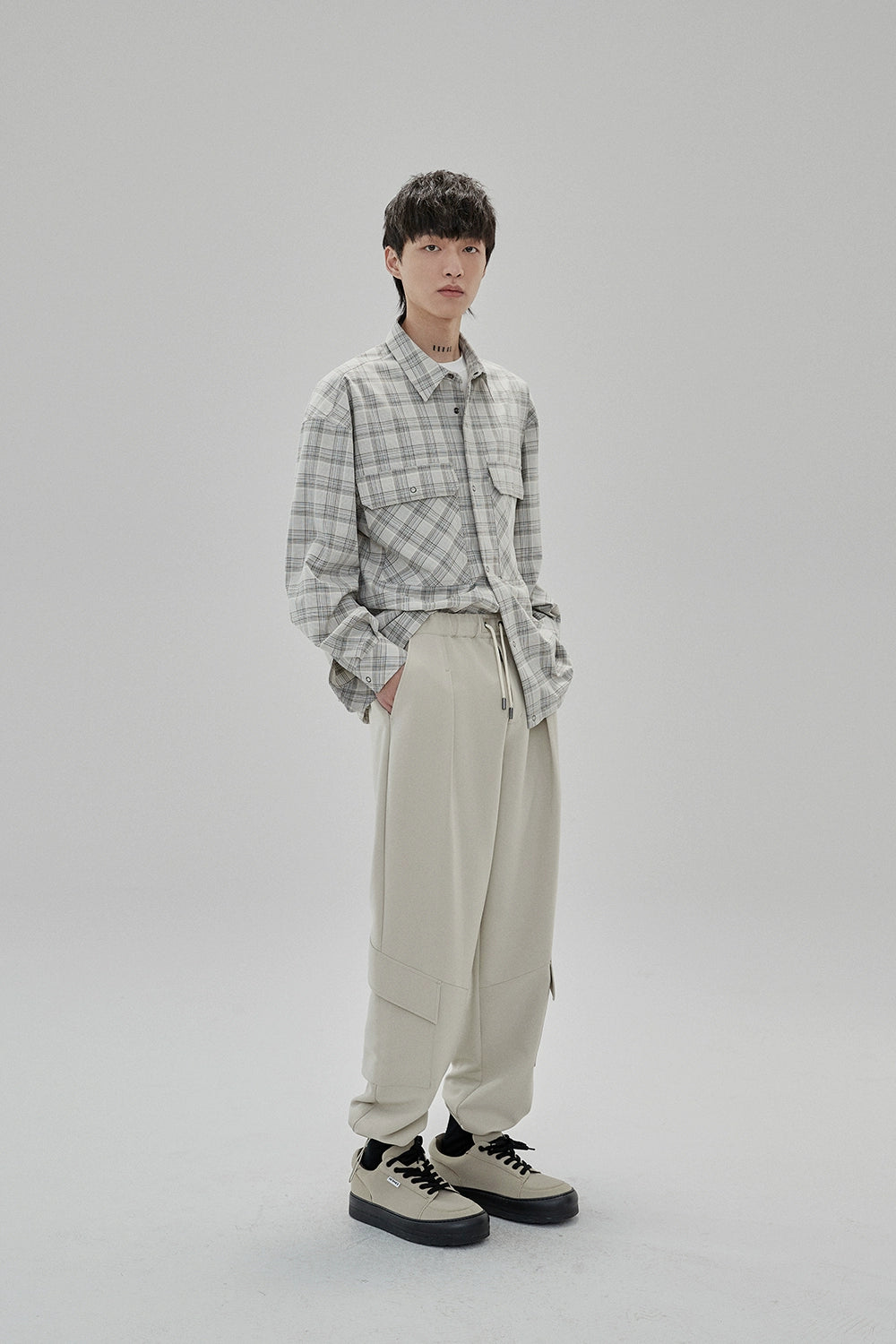 Draping Drawstring Cargo Pants