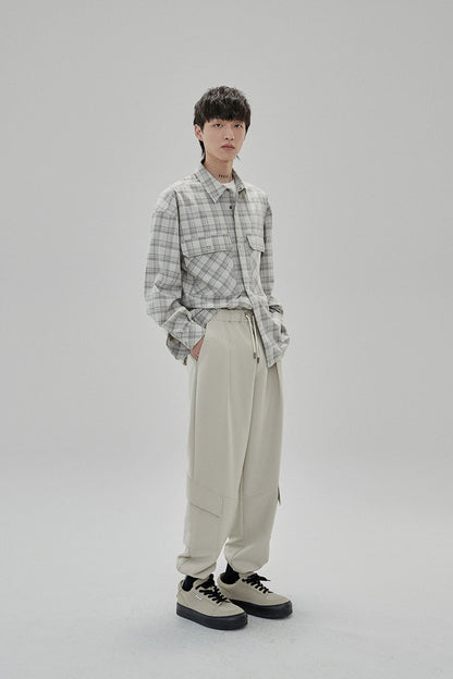 Draping Drawstring Cargo Pants