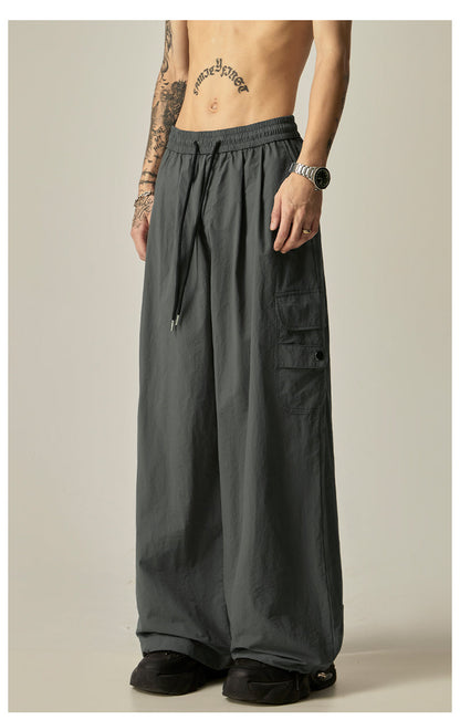 Charcoal Wide Leg Utility Pants