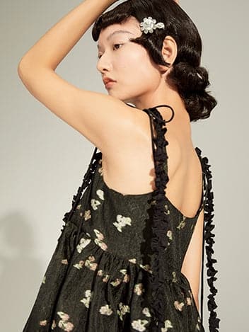 Princess Lace Jacquard Dress With Delicate Straps